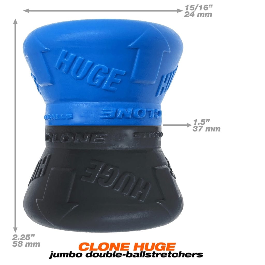 Oxballs Clone Duo Ballstretchers 2-Pack Huge Black/Blue - Rolik®