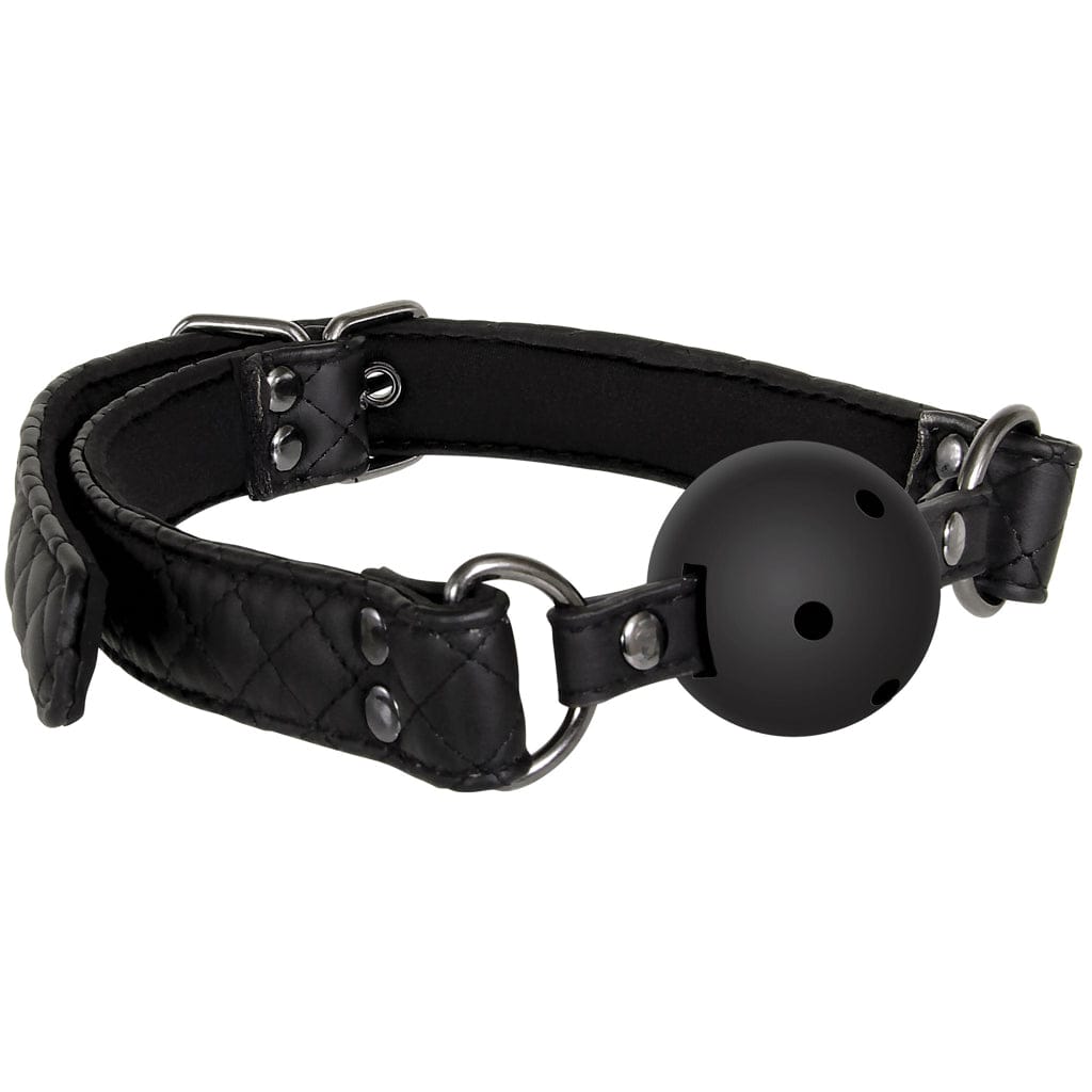 Breathable Ball Gag - with Diamond Studded Straps - Black