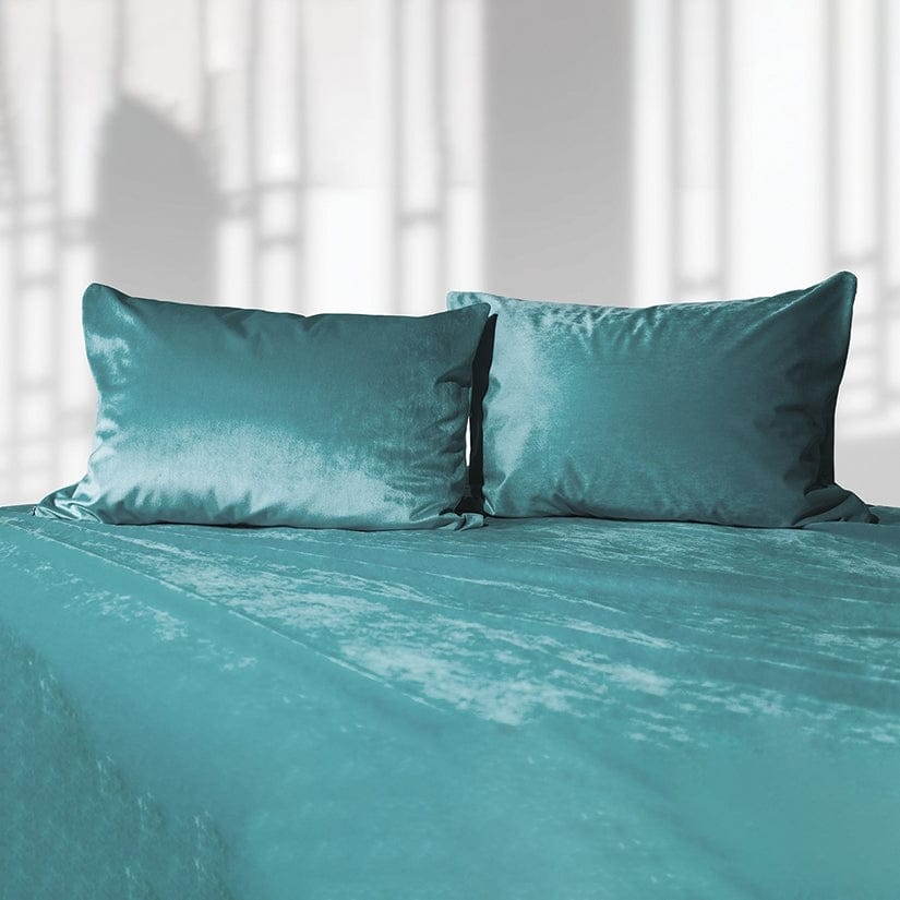 Liberator® Liquid Velvet Sheet & Pillow Covers Cyan Blue - Rolik®