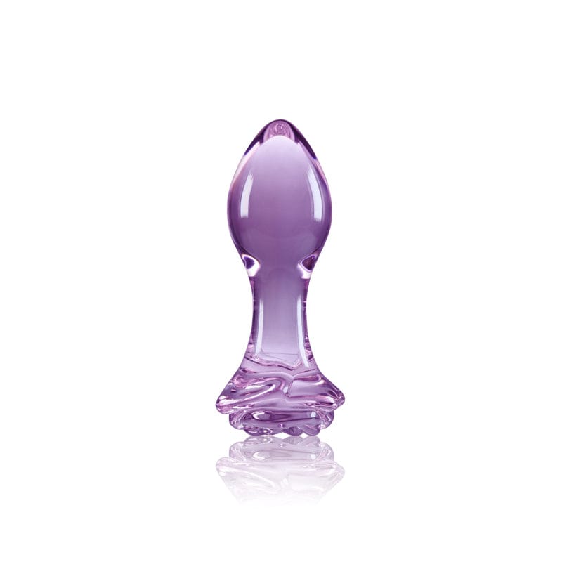 NS Novelties Crystal Rose Glass Anal Plug Purple - Rolik®