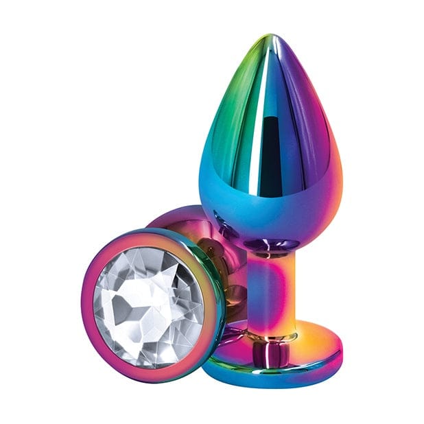 NS Novelties Rear Assets Multicolor Butt Plug Medium Clear - Rolik®