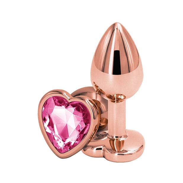 NS Novelties Rear Assets Rose Gold Heart Butt Plug Small Pink - Rolik®
