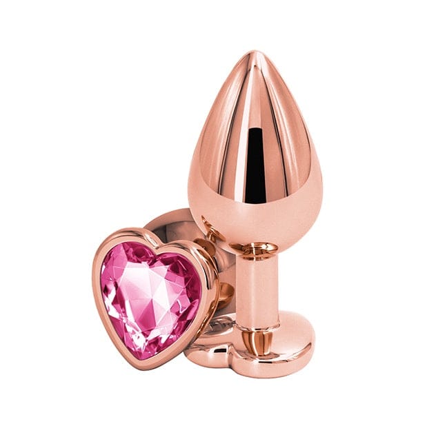 NS Novelties Rear Assets Rose Gold Heart Butt Plug Medium Pink - Rolik®