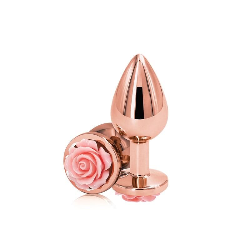 NS Novelties Rear Assets Aluminum Rose Anal Plug Medium Pink - Rolik®