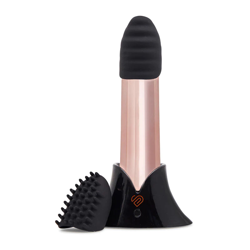 Nu Sensuelle Point Plus Bullet Vibe with Textured Sleeves Rose Gold - Rolik®