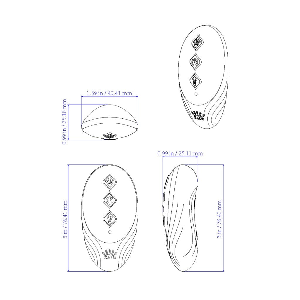 Zalo Bayek Vibrating Smart Couples Ring with Remote Dimensions - Rolik®