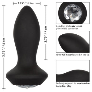 CalExotics® Power Gem® Vibrating Petite Crystal Anal Probe Black - Rolik®
