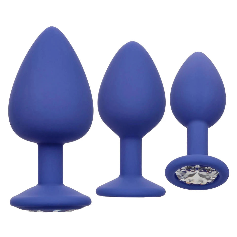 CalExotics® Cheeky™ Gems Anal Plugs Set of 3 Blue - Rolik®