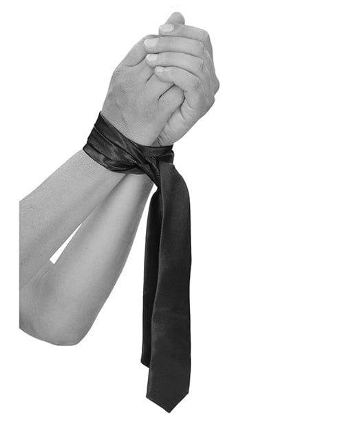 Shots Ouch! Black & White Satin Bondage Tie - Rolik®