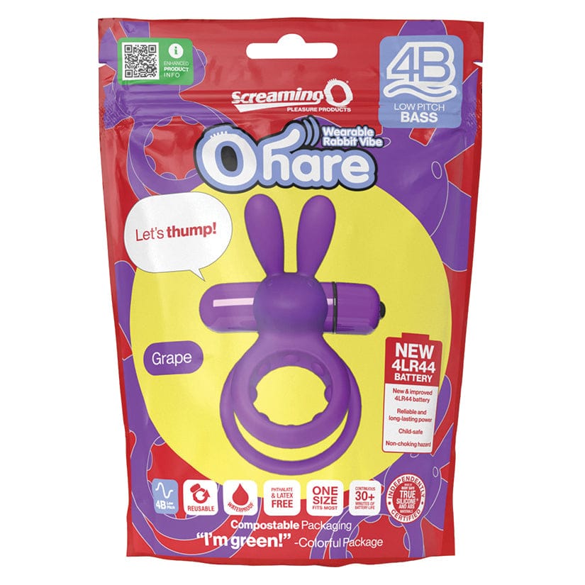 Screaming O® Ohare 4B Wearable Rabbit C-Ring Vibe Grape Purple - Rolik®