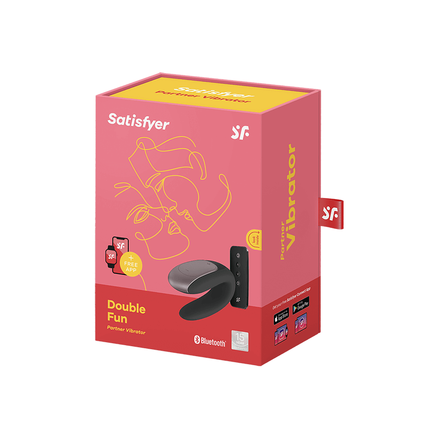 Satisfyer Double Fun Partner Remote Smart Vibe Black - Rolik®