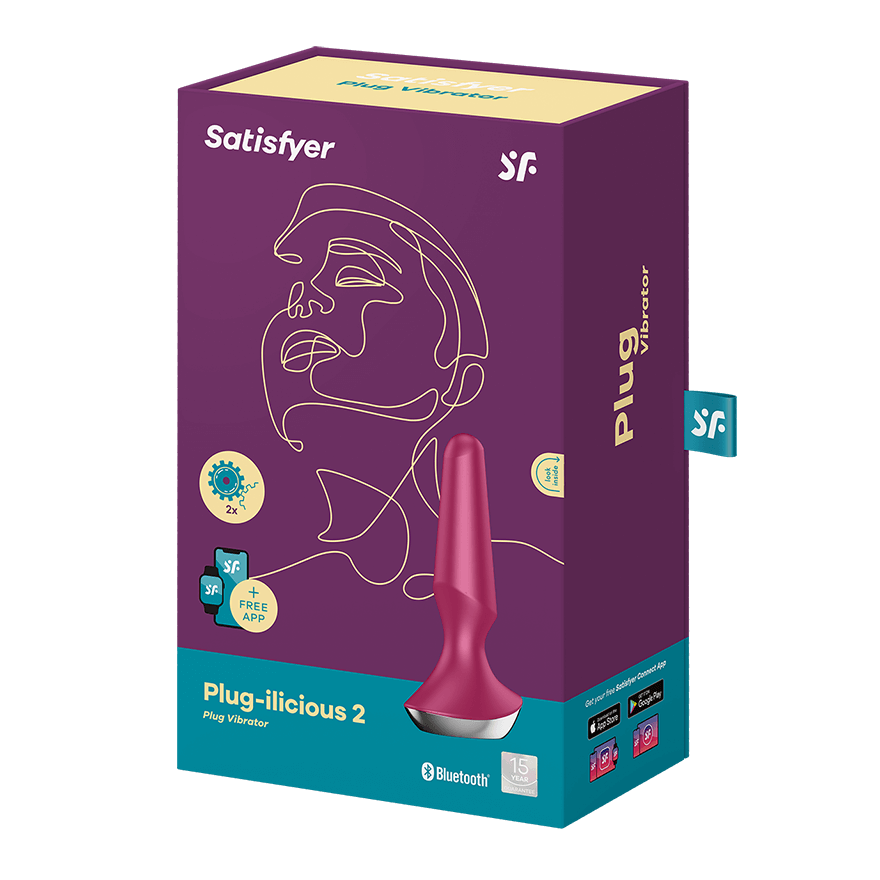 Satisfyer Plug-ilicious 2 Smart Vibrating Plug Berry Red - Rolik®