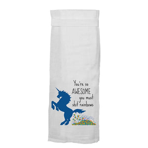 You're So Awesome...Shit Rainbows Kitchen Towel by Twisted Wares - rolik