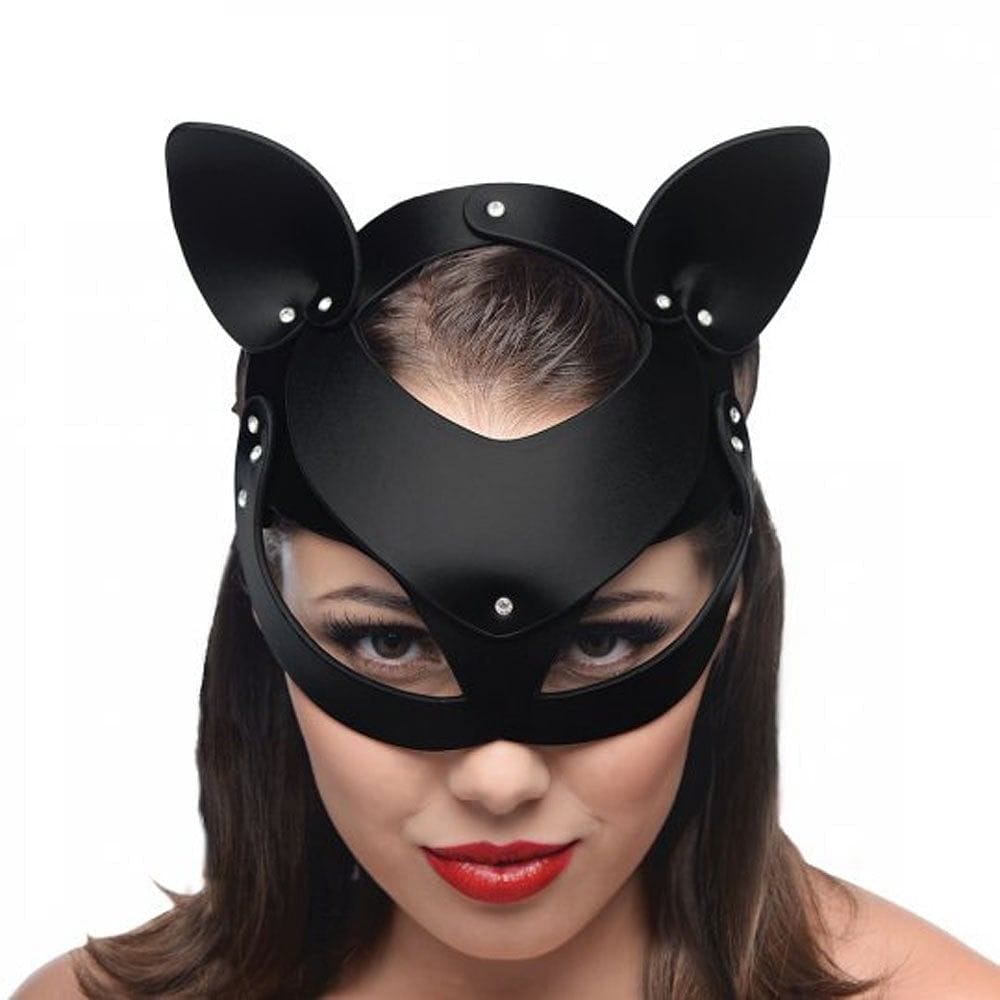 XR Brands® Master Series® Bad Kitten Leather Cat Mask - Rolik®