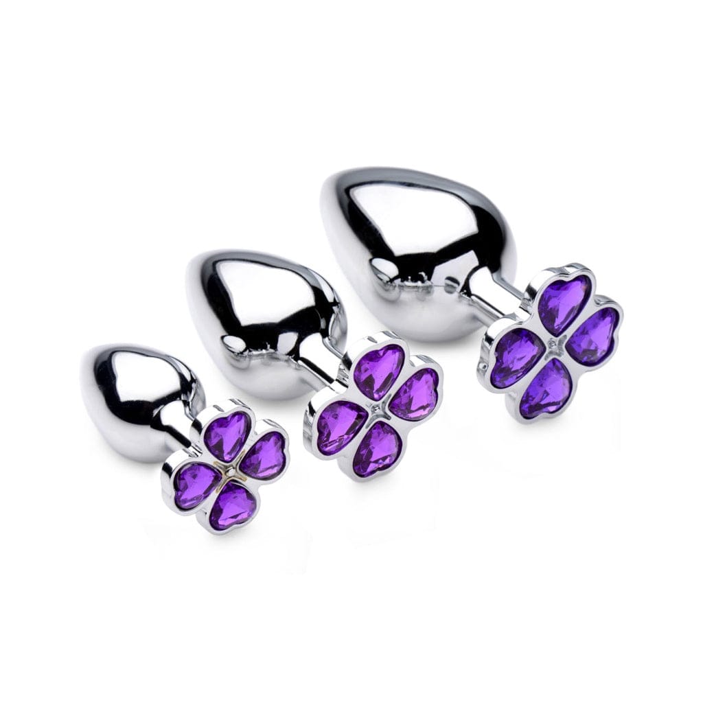 XR Brands® Violet Flower Gem Anal Plug Set - Rolik®