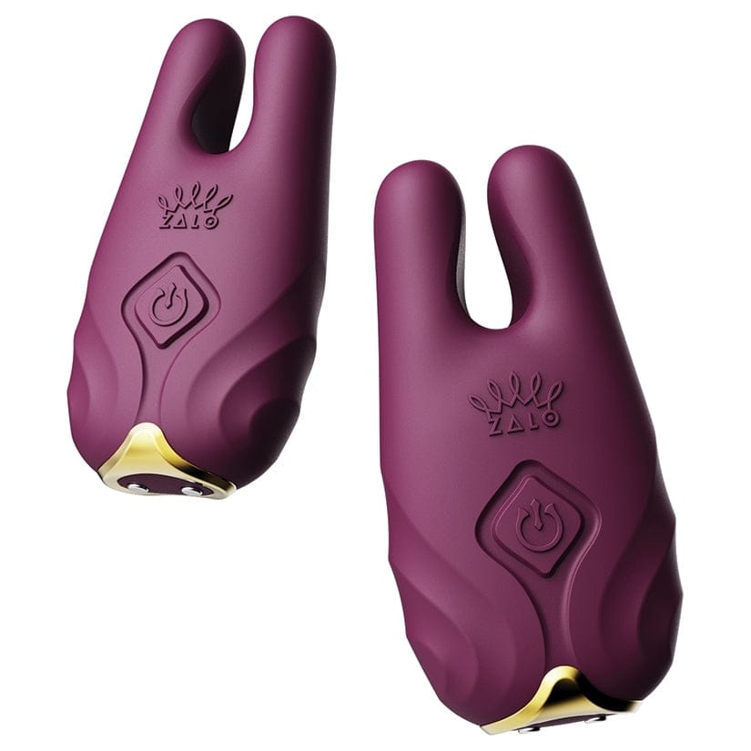 Zalo Nave Remote Vibrating Nipple Clamps Purple - Rolik®