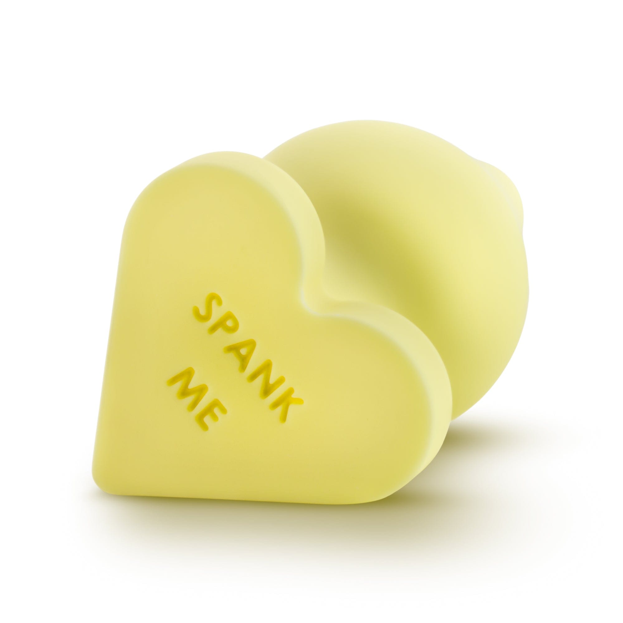 Naughtier Candy Heart Plugs by Blush Novelties - rolikBlush Novelties® Naughtier Candy Heart Plug Spank Me 3.5 Inch Yellow - Rolik®