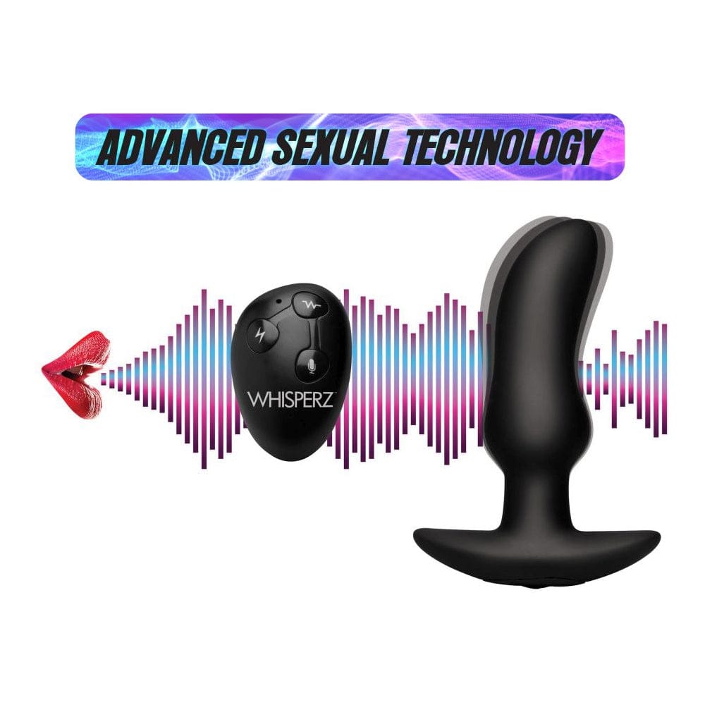 XR Brands® Whisperz™ Voice Activated 10X Vibrating Prostate Plug with Remote - Rolik®