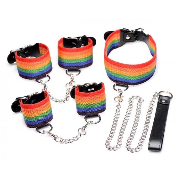 XR Brands® Master Series™ Kinky Pride Rainbow Bondage Set - Rolik®