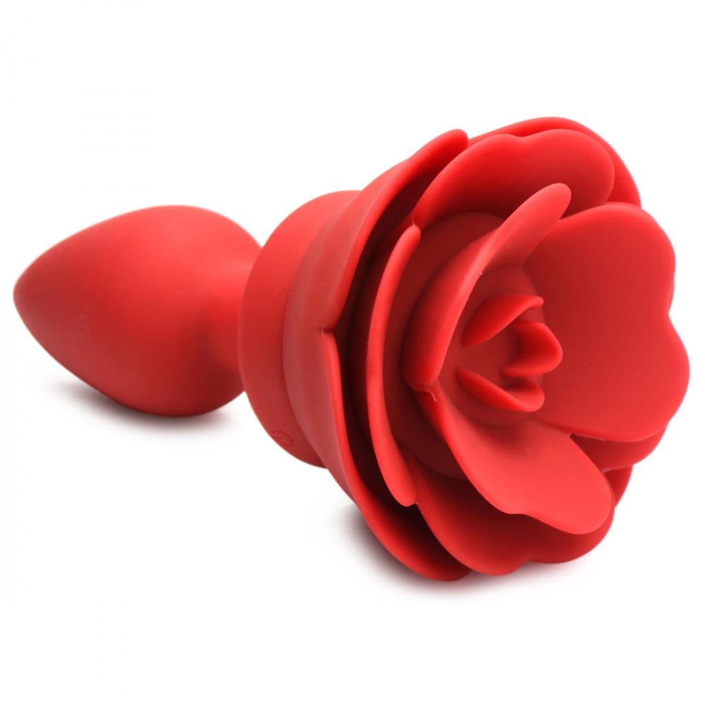 XR Brands® Booty Sparks Vibrating Rose Anal Plug with Remote Small - Rolik®