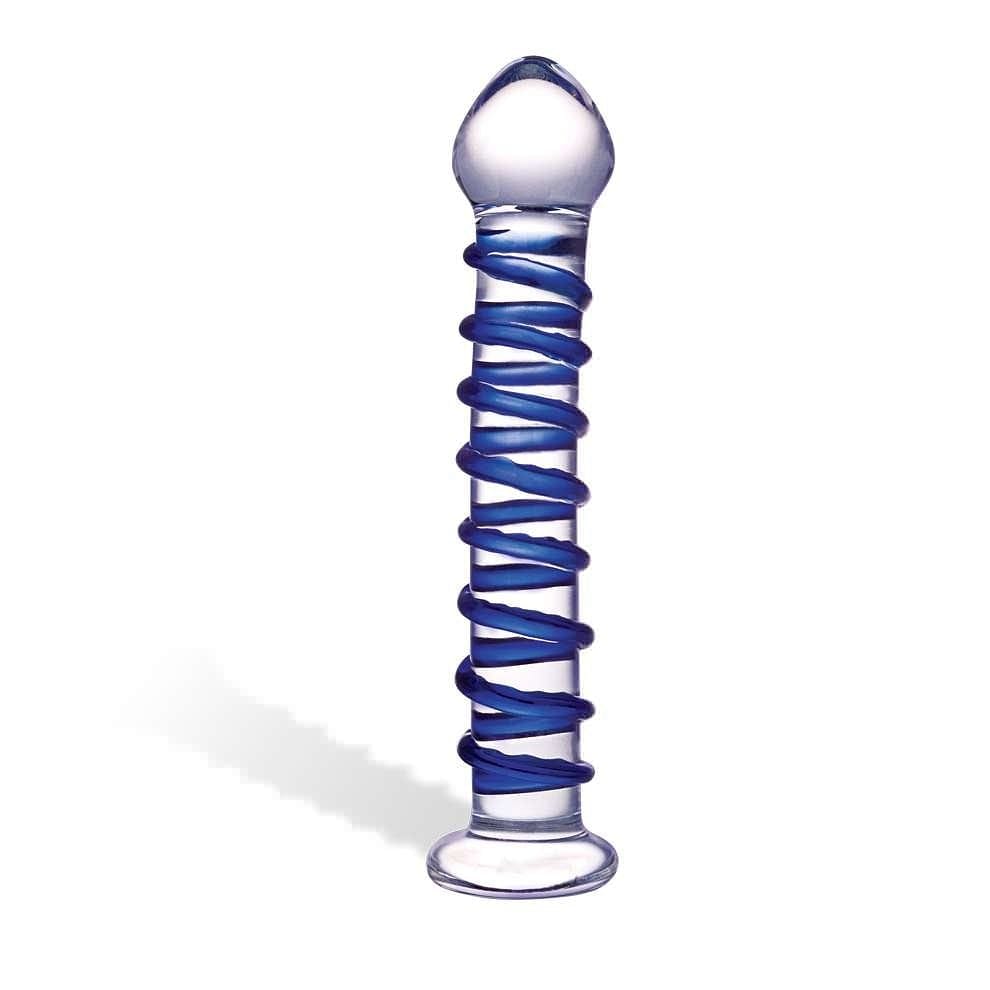 Gläs Blue Spiral Glass Dildo - Rolik®