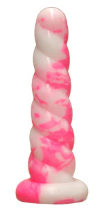 Split Peaches Bubble Gum Candy Twist Unicorn Horn Dildo Large - Rolik®