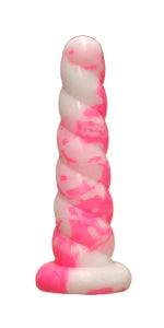 Split Peaches Bubble Gum Candy Twist Unicorn Horn Dildo Medium - Rolik®