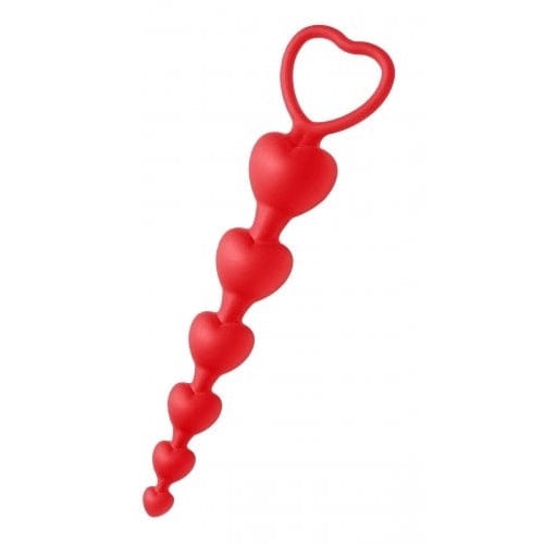 XR Brands® Sweet Hearts Heart Shaped Silicone Anal Beads - Rolik®