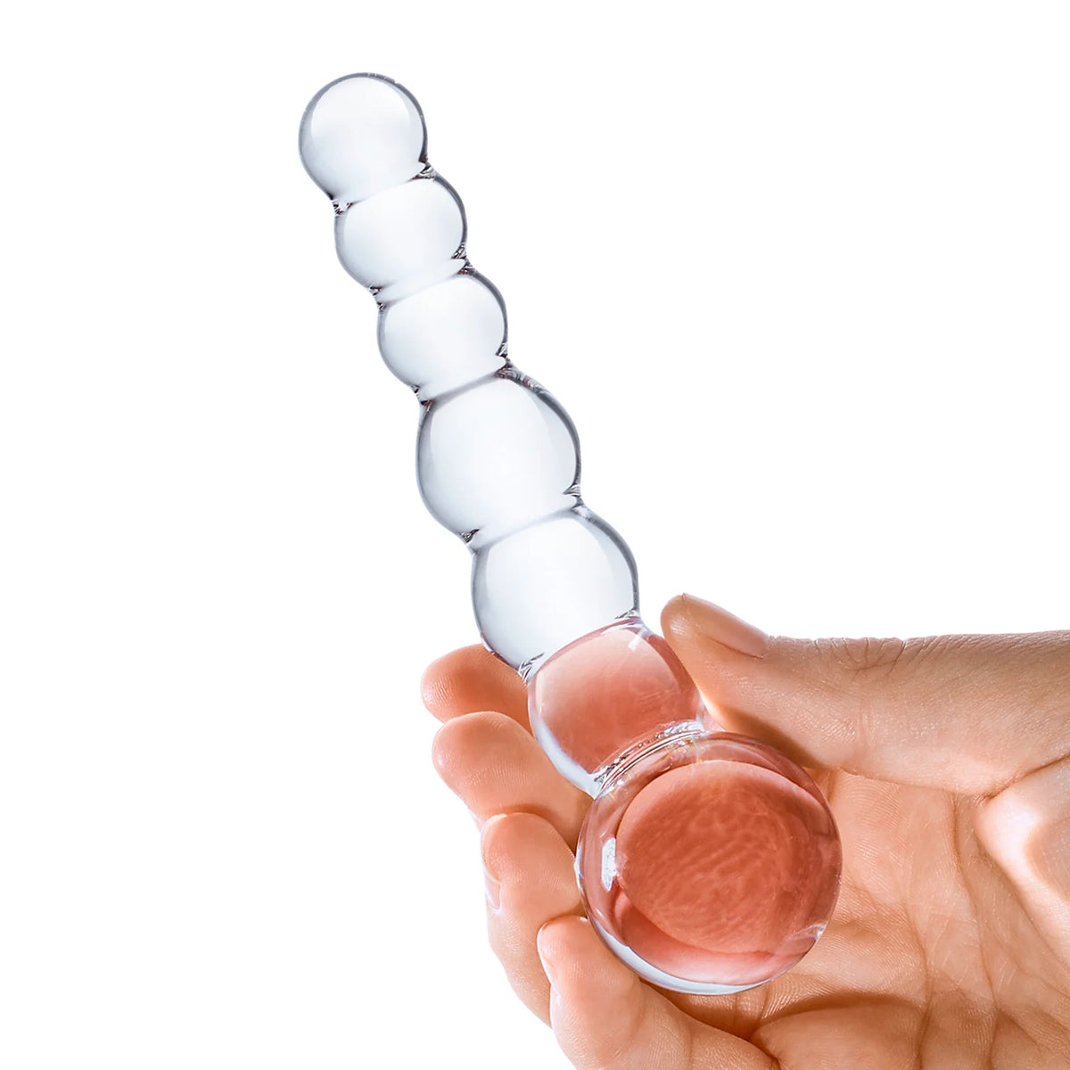 Gläs 5&quot; Curved Glass Beaded Dildo - Rolik®