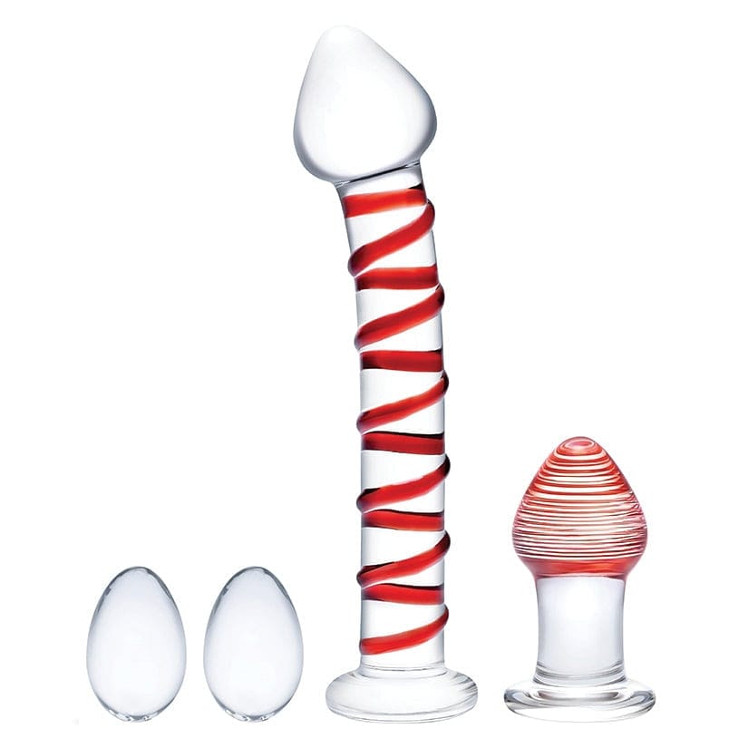 gläs Mr. Swirly Glass Set with Kegel Balls and 3.25" Butt Plug - Rolik®