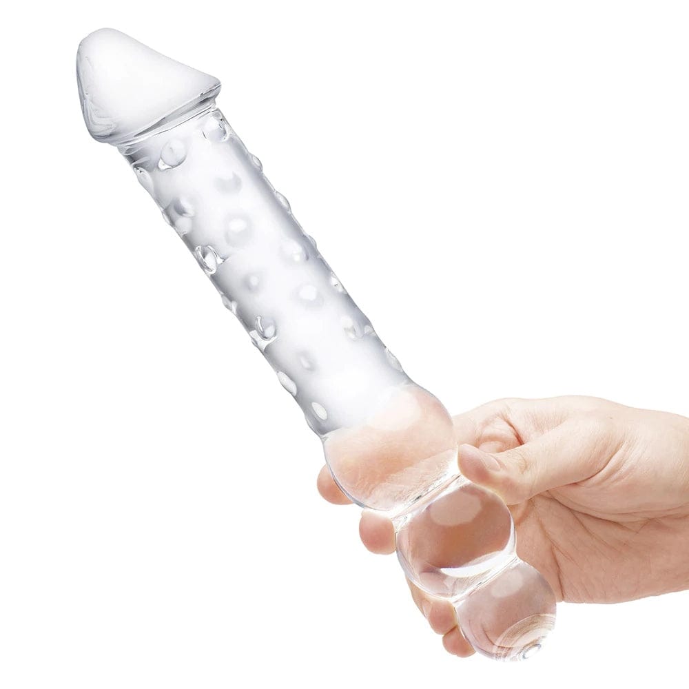 Gläs 12&quot; Double Ended Glass Dildo with Anal Beads - Rolik®