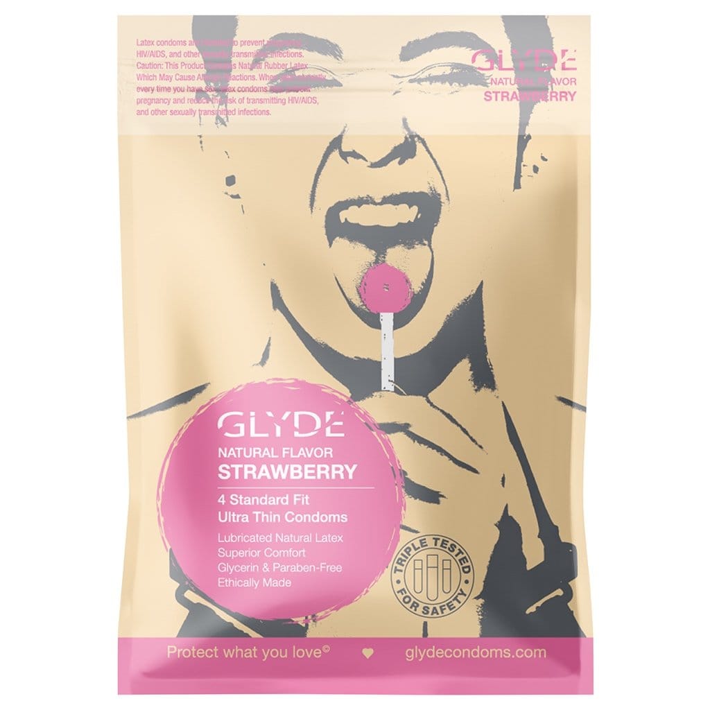 Glyde Organic Strawberry Flavored Condoms - Rolik®