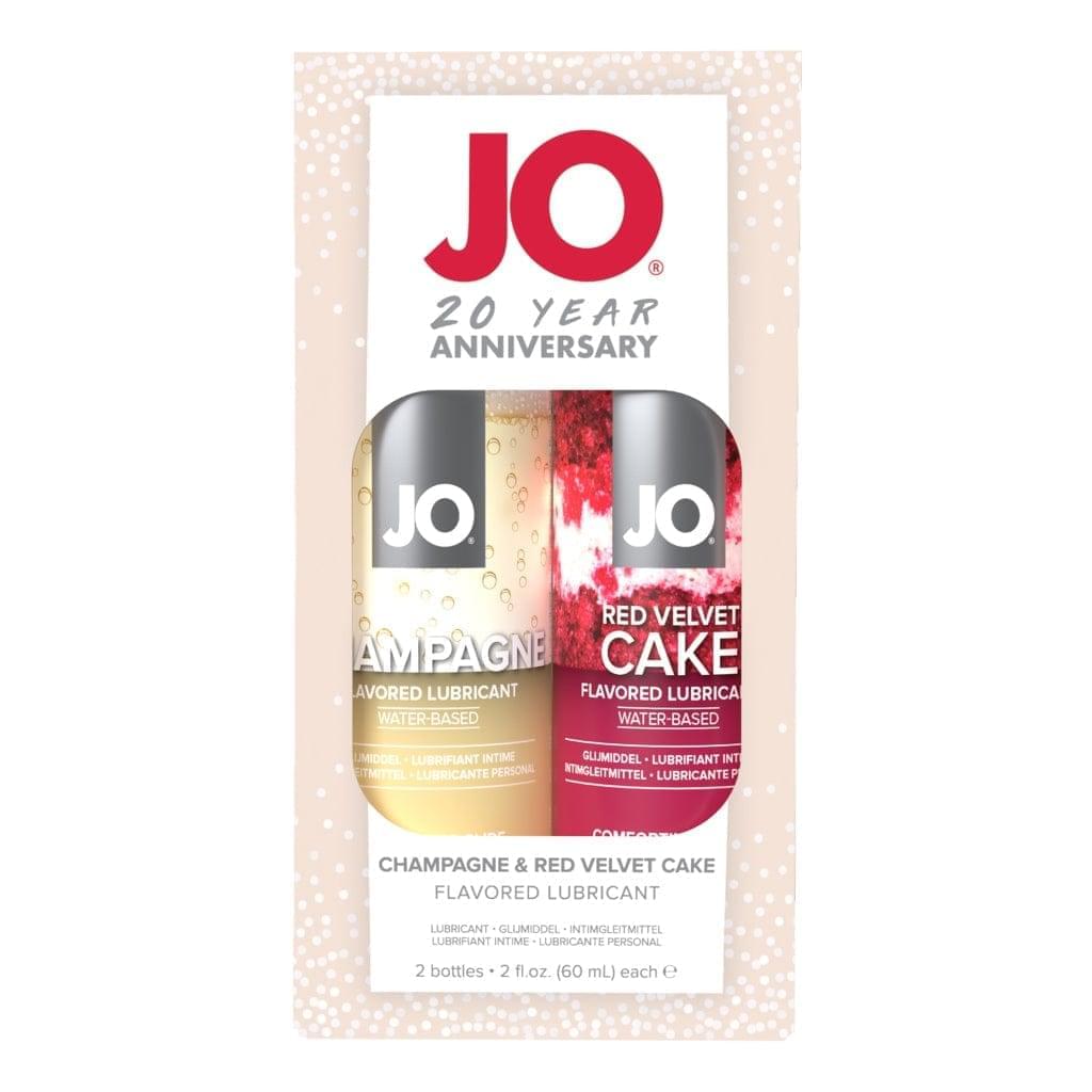 JO® 20th Anniversary Champagne/Red Velvet Cake Flavored Water - Based Lubricant Set - Rolik®