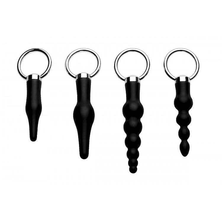 Master Series® 4 Piece Silicone Anal Ringed Rimmer Set - Rolik®