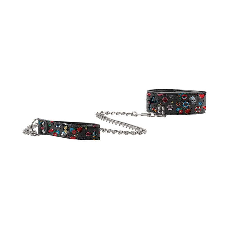 Ouch! Old School Tattoo Printed Collar and Leash - Rolik®