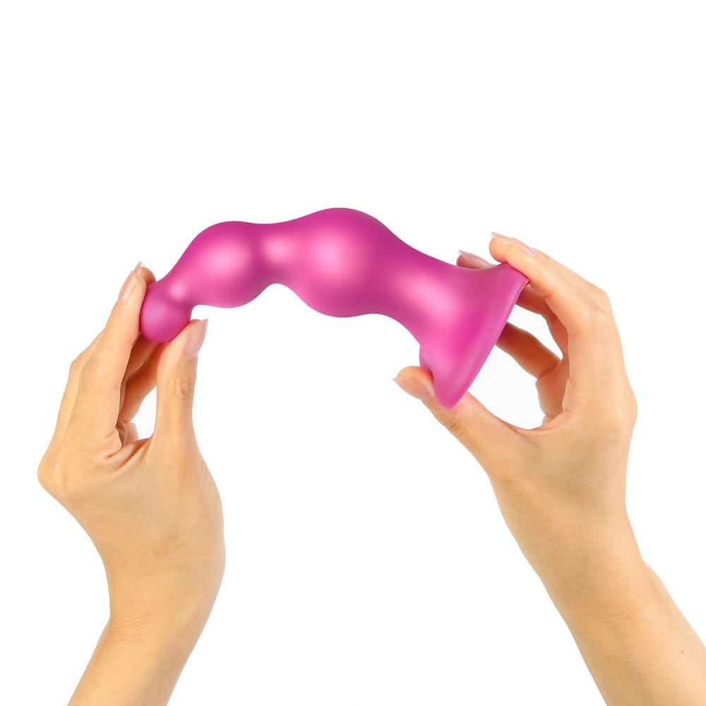 strap - on - me® Beads Plug Dildo Metallic Raspberry - Rolik®