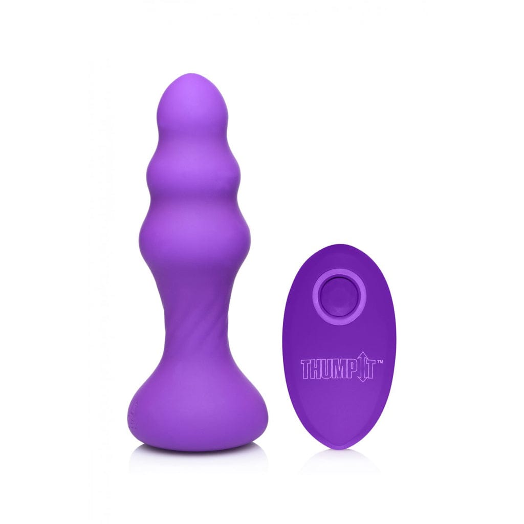 Thump It® 7X Slim Ribbed Thumping Silicone Anal Plug - Rolik®